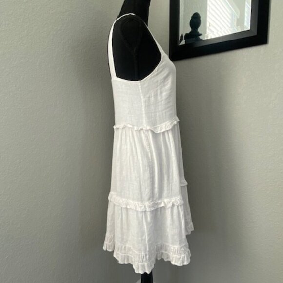 RAILS Sandy White Tiered Linen Mini Sundress XS - Picture 5 of 13